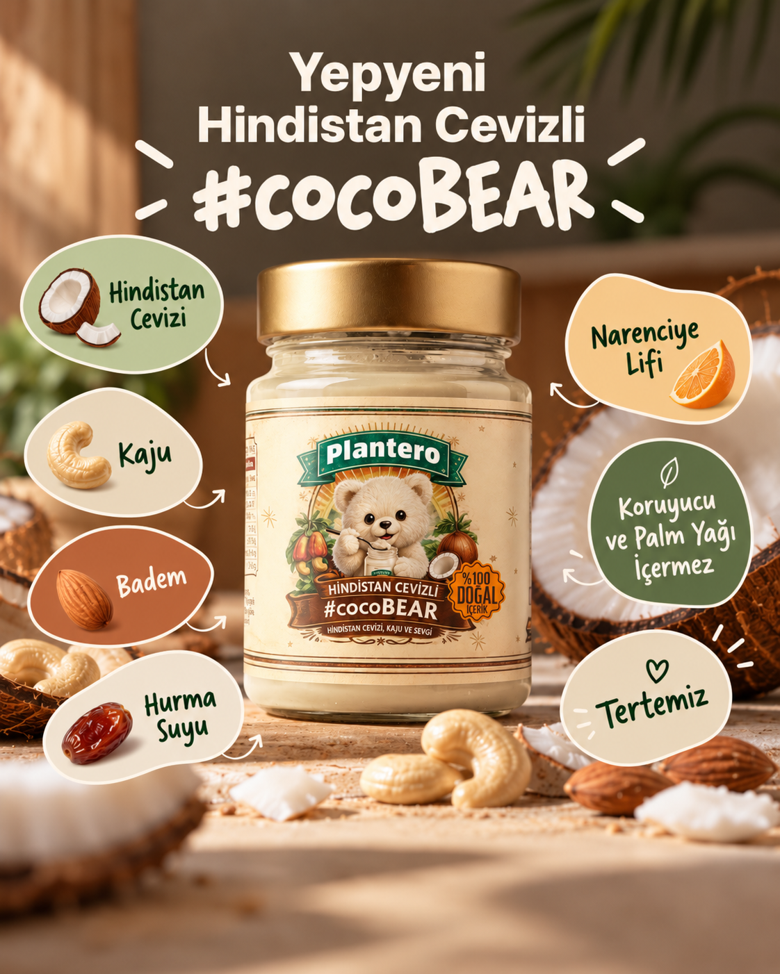 Plantero Hindistan Cevizli Cocobear