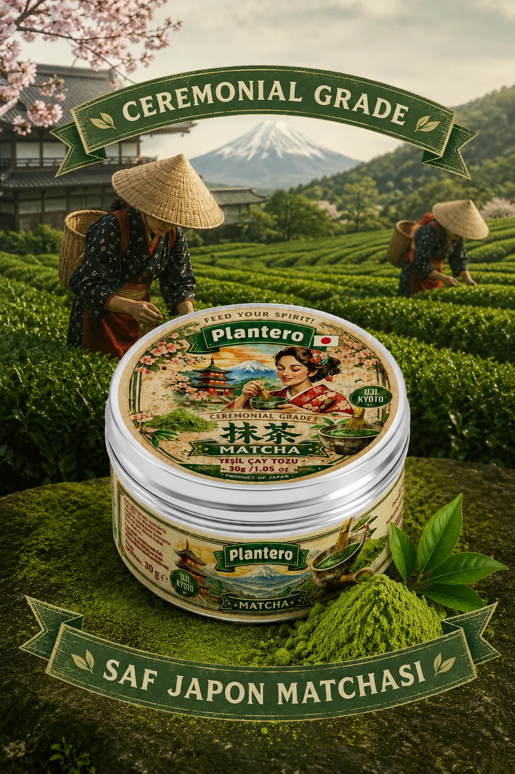 Plantero Saf Matcha Tozu ( Japonya'dan, 30g, 20 servis)