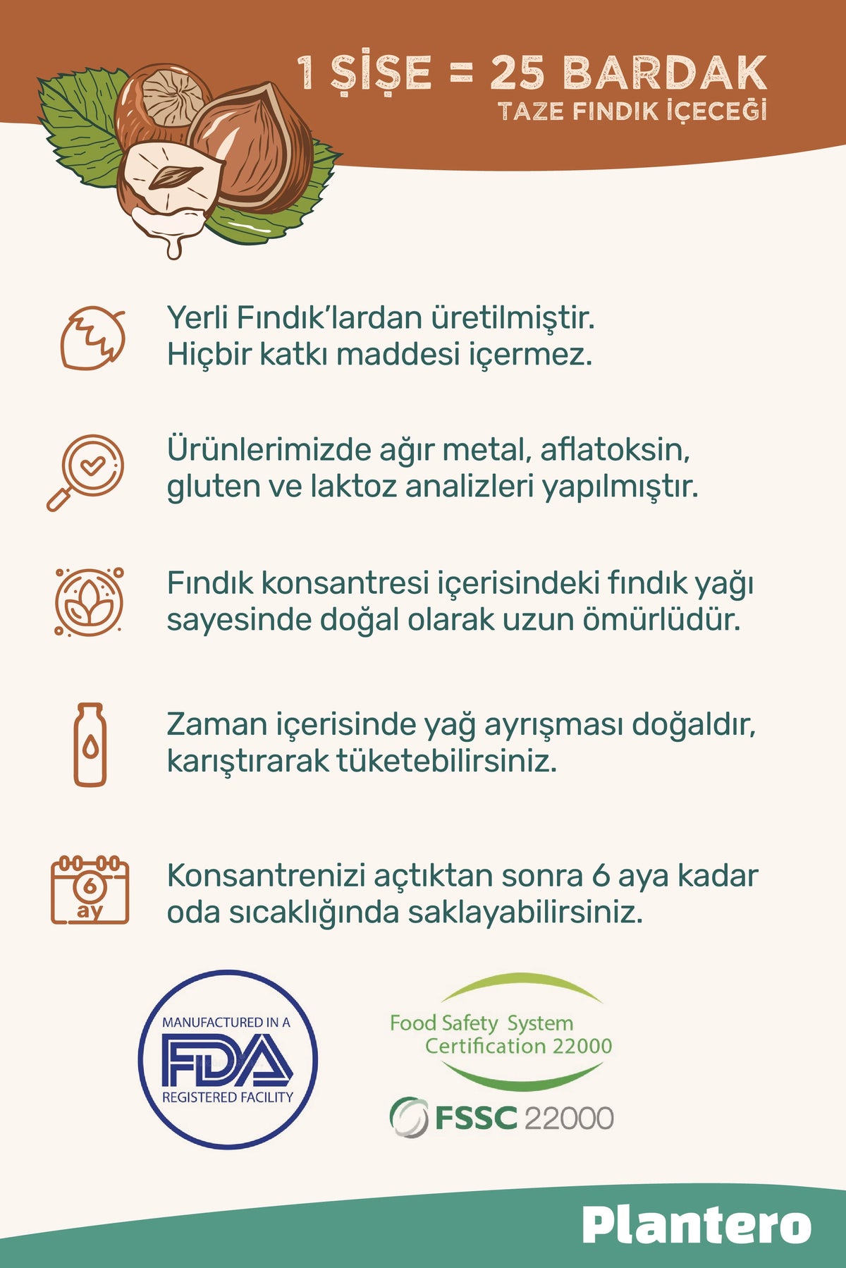 Plantero Bitkisel Süt Bazı Fındık