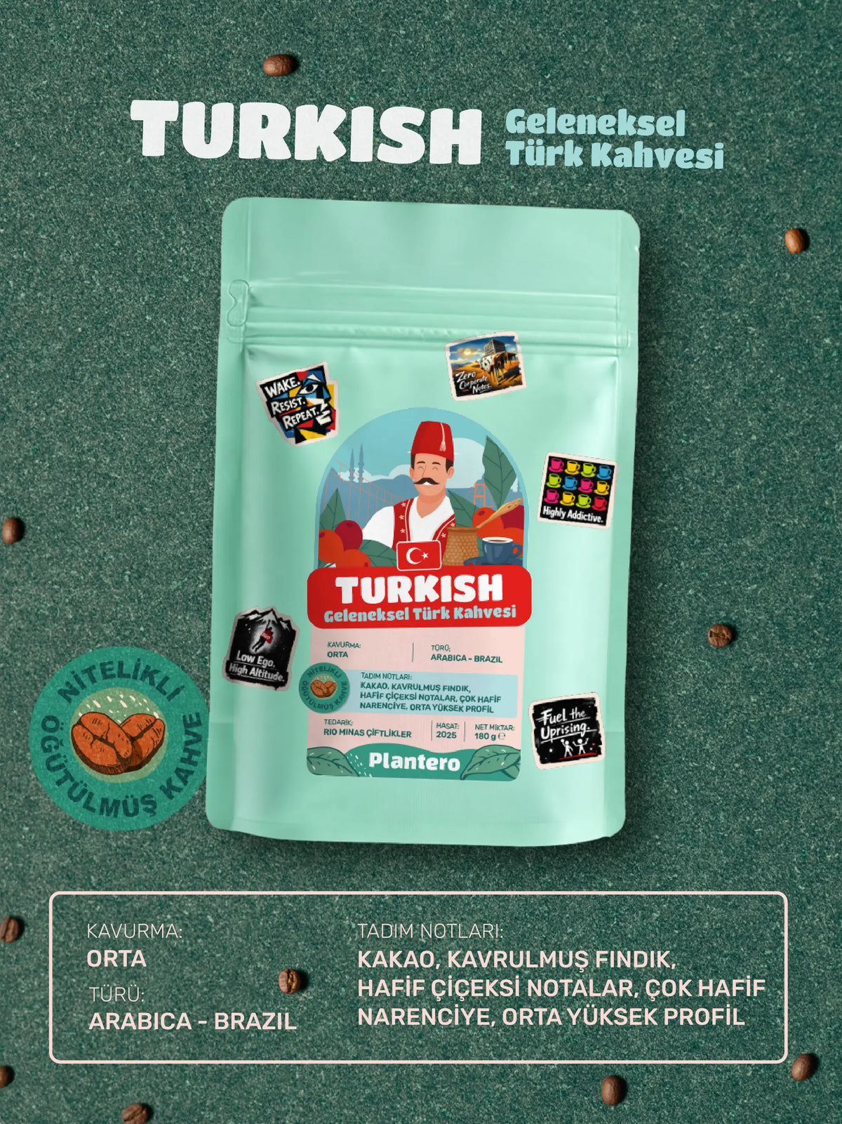 Plantero Nitelikli Dünya Kahveleri Serisi (180g, Taze Kavrulmuş, Artizan Üretim)