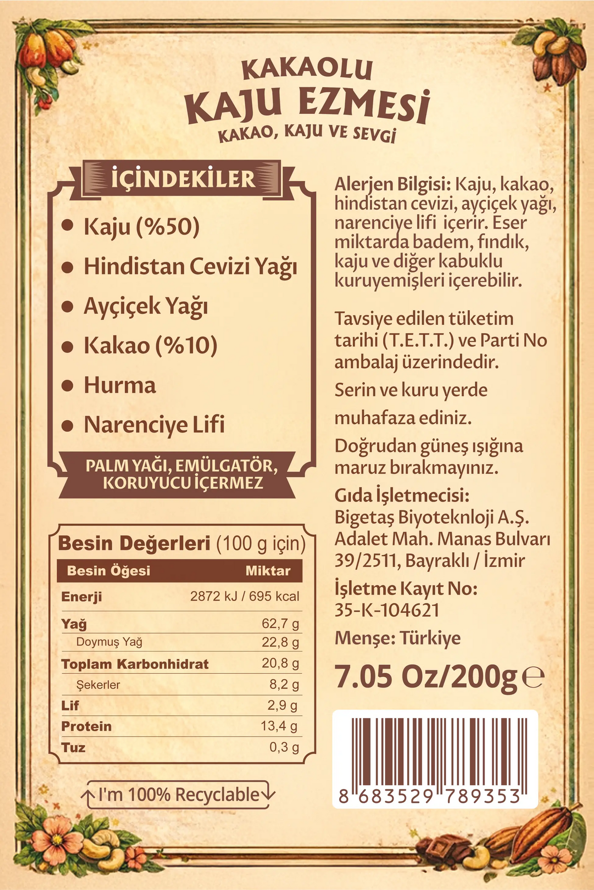 Plantero Sürülebilir Kaju Ezmesi